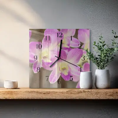 Kvadratni zidni sat Cvijeće