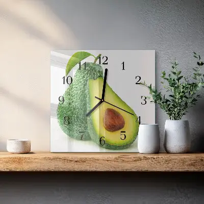 Kvadratni zidni sat Avokado