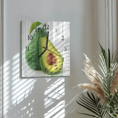 Kvadratni zidni sat Avokado