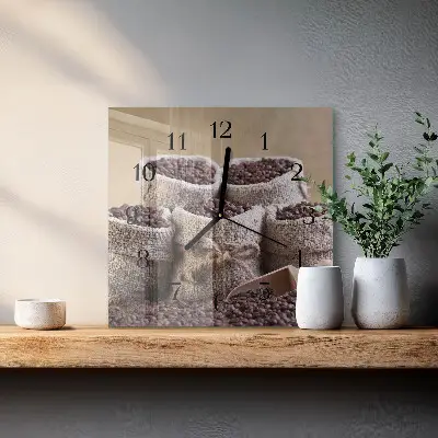 Kvadratni zidni sat Zrna kave