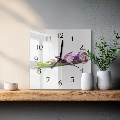 Kvadratni zidni sat Cvijeće