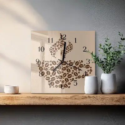 Kvadratni zidni sat Kava