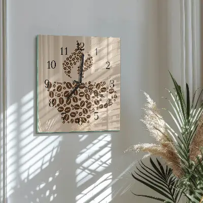 Kvadratni zidni sat Kava