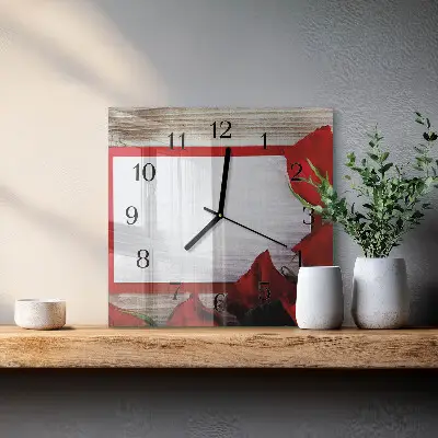 Kvadratni zidni sat Ruže