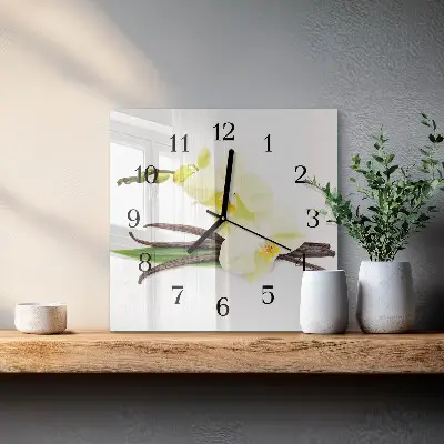 Kvadratni zidni sat Orhideja vanilije