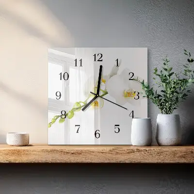 Kvadratni zidni sat Orhideja