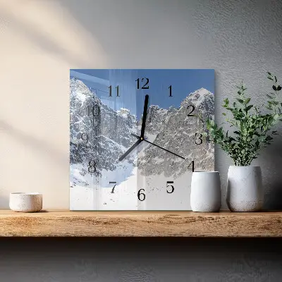Kvadratni zidni sat Planine zimi