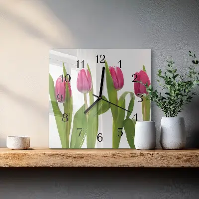 Kvadratni zidni sat Tulipani