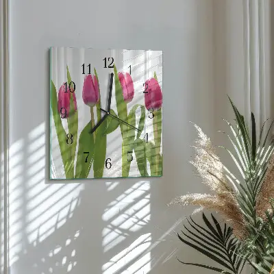 Kvadratni zidni sat Tulipani