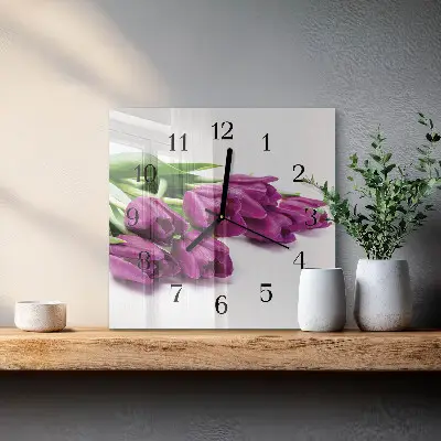 Kvadratni zidni sat Tulipani