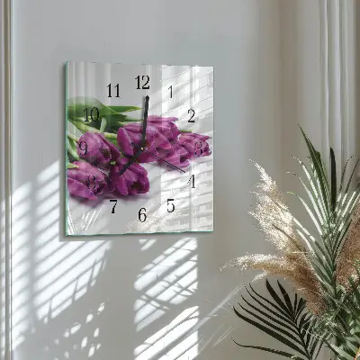 Kvadratni zidni sat Tulipani