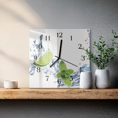 Kvadratni zidni sat Metvica s limetom