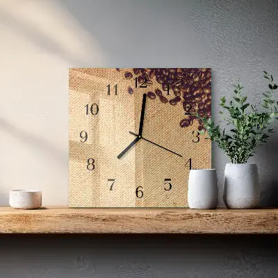 Kvadratni zidni sat Zrna kave
