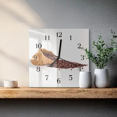 Kvadratni zidni sat Zrna kave