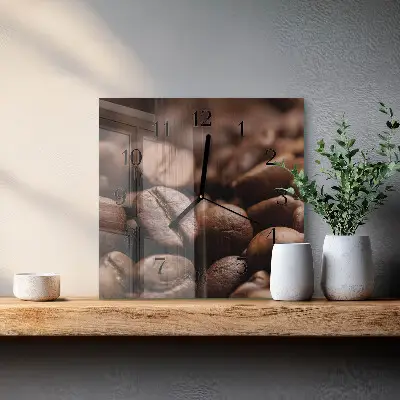 Kvadratni zidni sat Zrna kave