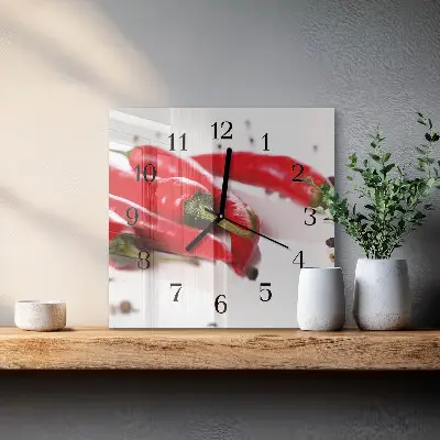 Kvadratni zidni sat Čili papričice