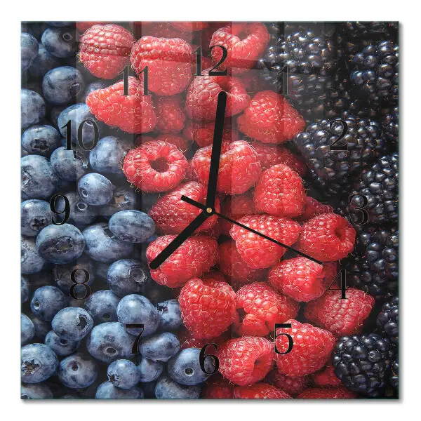 Kvadratni zidni sat Bobičasto voće