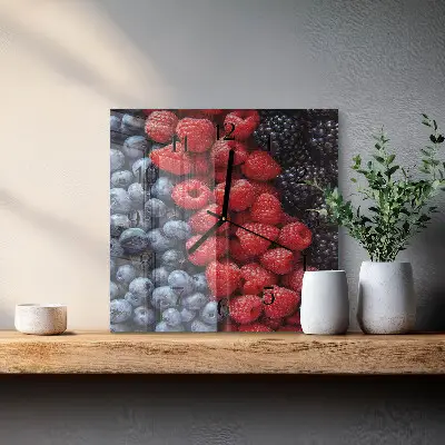 Kvadratni zidni sat Bobičasto voće