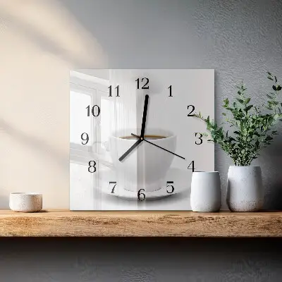Kvadratni zidni sat Šalica kave