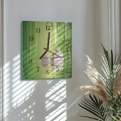 Kvadratni zidni sat Zen kamenje