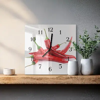 Kvadratni zidni sat Čili papričice