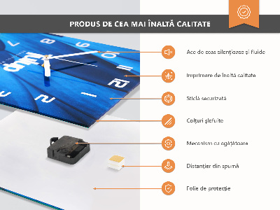 Pravokutni zidni sat Apstrakcija