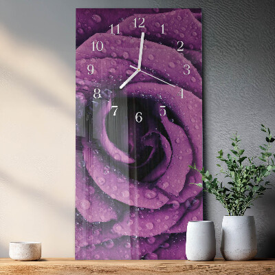 Stakleni pravokutni sat Ruža