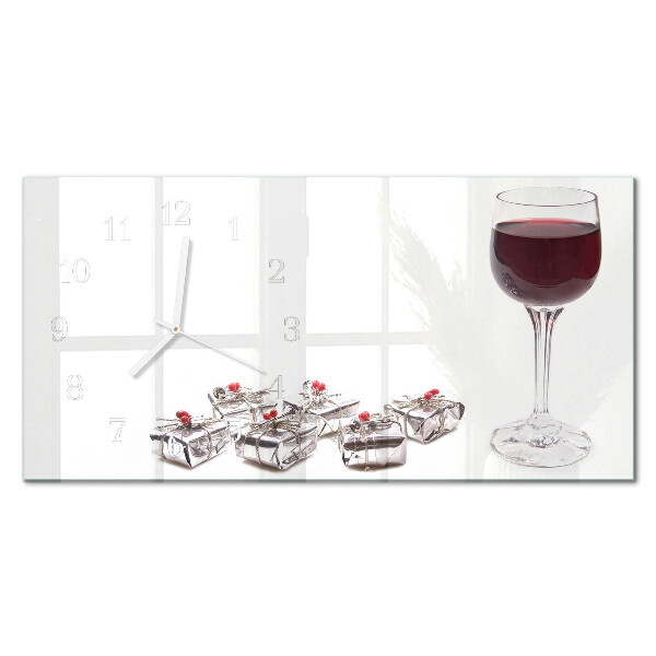Vodoravni stakleni pravokutni sat Pehar za vino