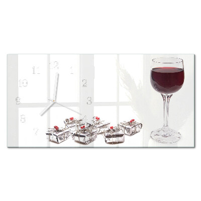Vodoravni stakleni pravokutni sat Pehar za vino