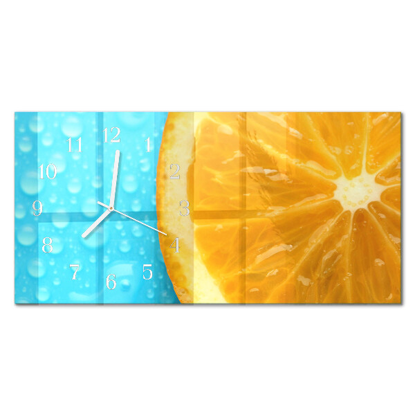 Vodoravni pravokutni zidni sat Narančasti citrus
