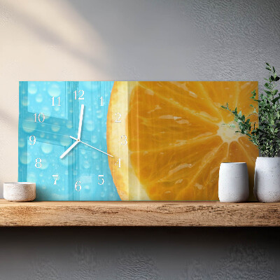 Vodoravni pravokutni zidni sat Narančasti citrus