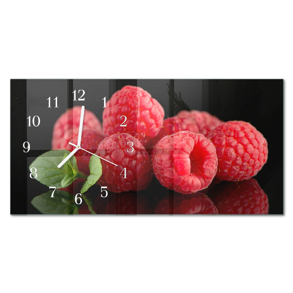 Vodoravni pravokutni zidni sat Maline iz grma
