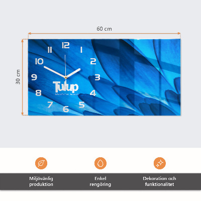 Vodoravni stakleni pravokutni sat Drvene daske
