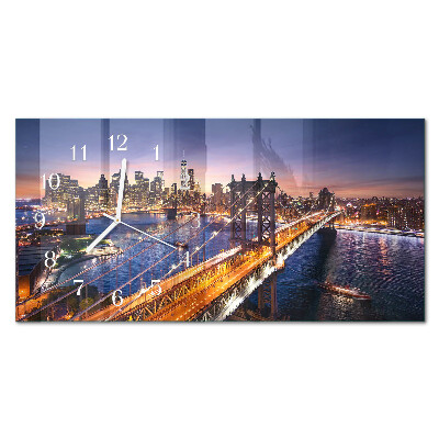 Vodoravni pravokutni zidni sat New York