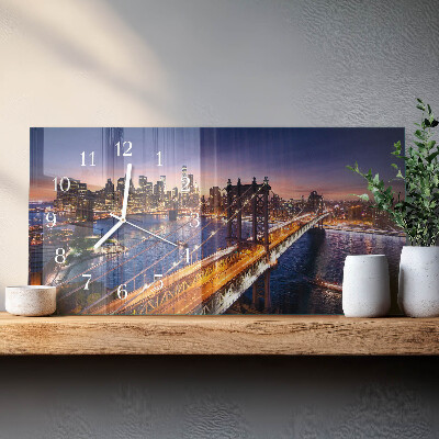 Vodoravni pravokutni zidni sat New York