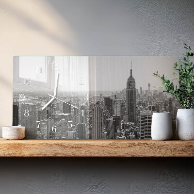 Vodoravni stakleni pravokutni sat New York Manhattan