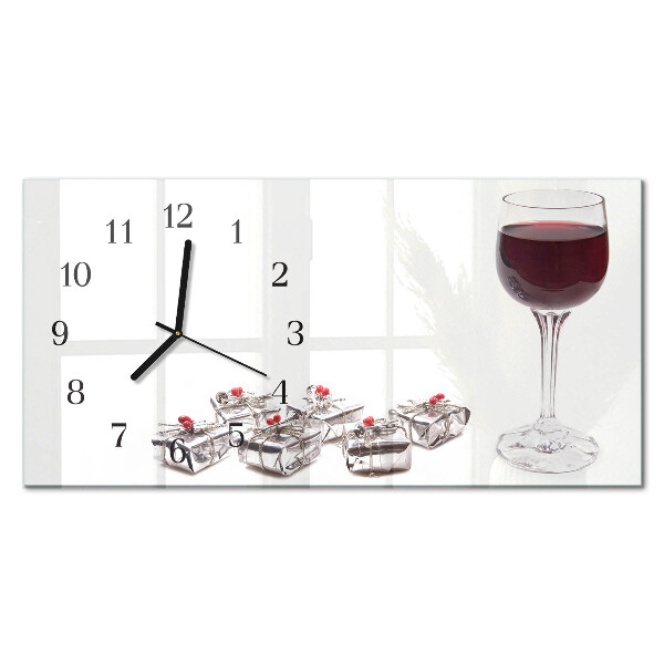 Vodoravni pravokutni zidni sat Pehar za vino
