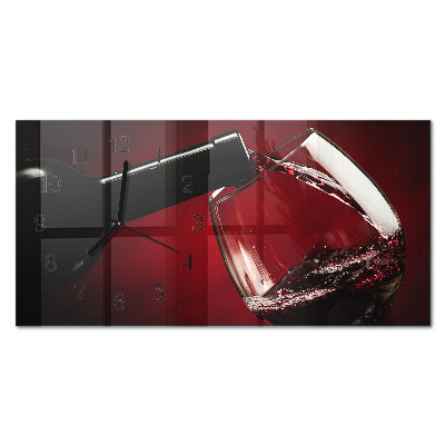 Vodoravni pravokutni zidni sat Posuda za vino