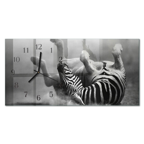 Vodoravni pravokutni zidni sat Afrička zebra