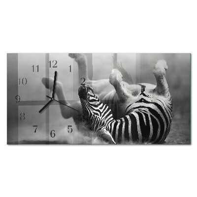 Vodoravni pravokutni zidni sat Afrička zebra